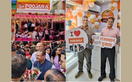 पुजारा टेलीकॉमकी राजस्थान में धमाकेदार एंट्री: जयपुर में एक साथ 5 स्टोर्स का भव्य शुभारंभ किया