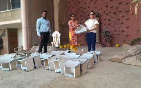 प्रकाशनार्थ अन्तराष्ट्रीय संग्रहालय दिवस : रजत सिनर्जी फाउंडेशन ने गौरैया के संरक्षण के लिए कला संग्रहालय को प्रदान किया बर्ड हाउस