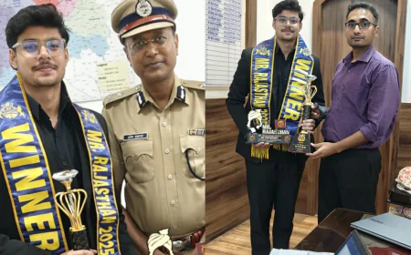 रघुवीर बिश्नोई बने मिस्टर राजस्थान 2025, डिप्टी कलेक्टर और पुलिस कमिश्नर से की खास मुलाकात